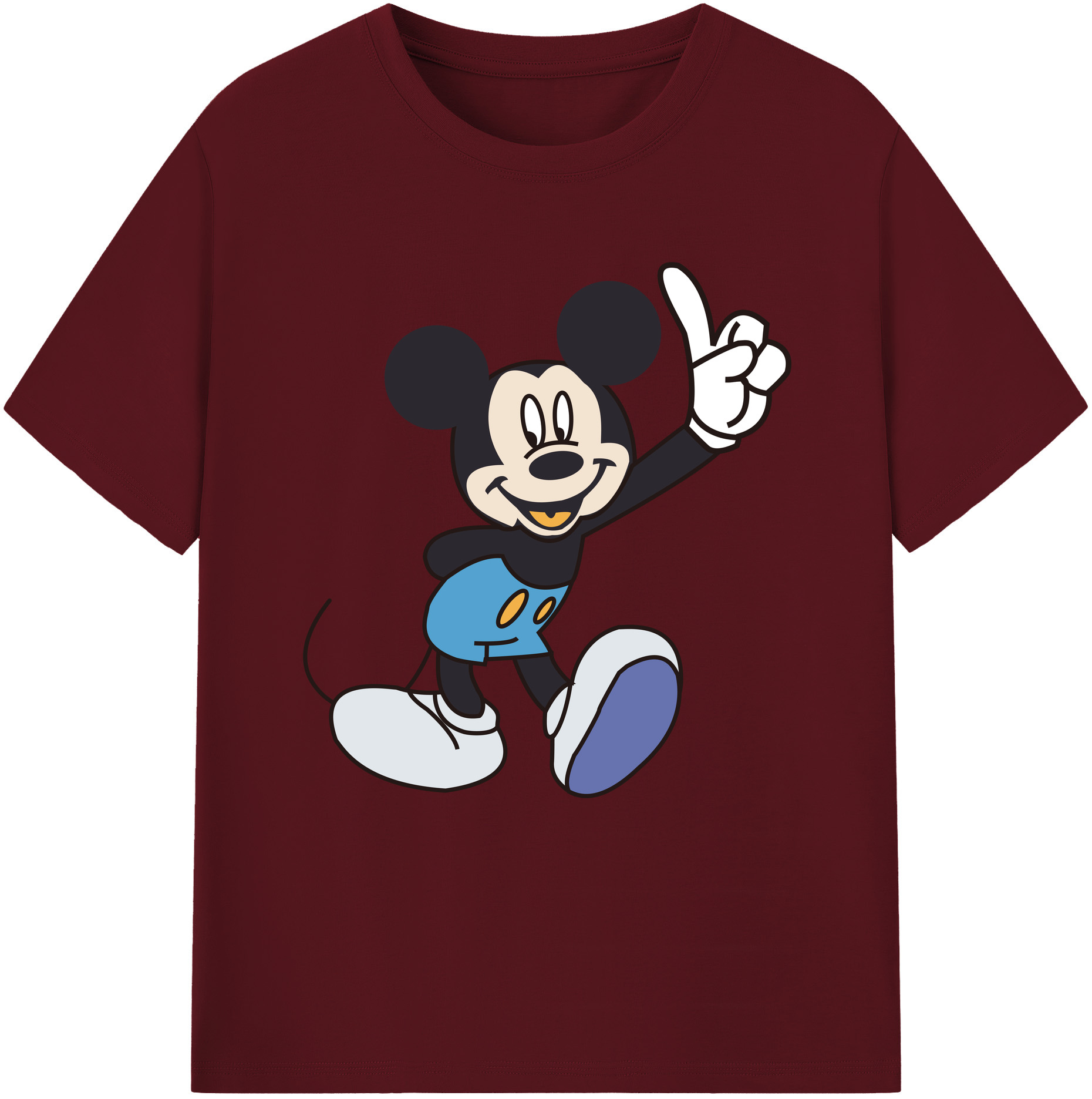 （画像用） ミッキーマウス Mickey Mouse 綿100％半袖Tシャツ（フロントプリント）